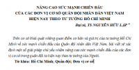 NÂNG CAO SỨC MẠNH CHIẾN ĐẤU  CỦA CÁC ĐƠN VỊ CƠ SỞ QUÂN ĐỘI NHÂN DÂN VIỆT NAM  HIỆN NAY THEO TƯ TƯỞNG HỒ CHÍ MINH