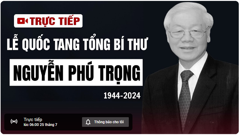 🔴TRỰC TIẾP: LỄ QUỐC TANG TỔNG BÍ THƯ NGUYỄN PHÚ TRỌNG | VOVTV